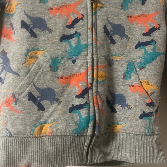 The children’s place Toddler Boy 4T, dinosaur jacket, full zip with hood, EUC - Picture 2 of 5